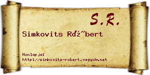 Simkovits Róbert névjegykártya